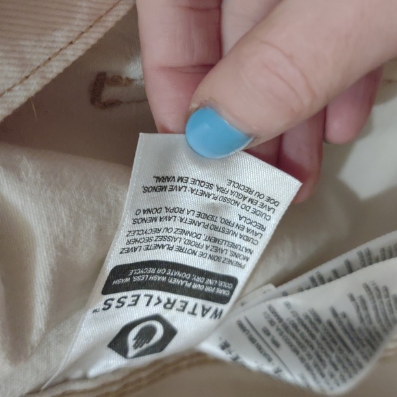 Levi's premium natural denim chore coat jacket, ivory, natural, XL womens - Picture 4 of 4